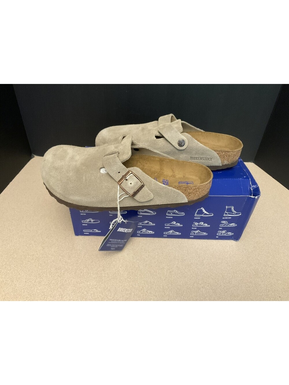 New! Womens Birkenstock Boston Taupe Soft Footbed Clogs/Mules. Size 39-US 8 Reg.